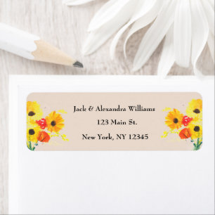 Watercolor Elegant Sunflower Boho Champagne Beige