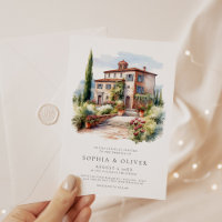 Watercolor Elegant Vineyard Wedding