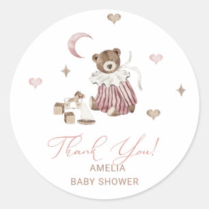Watercolor elegant vintage sweet baby girl Baby S Classic Round Sticker