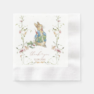 Watercolor Elegant Wildflower Peter Rabbit  baby  Napkin