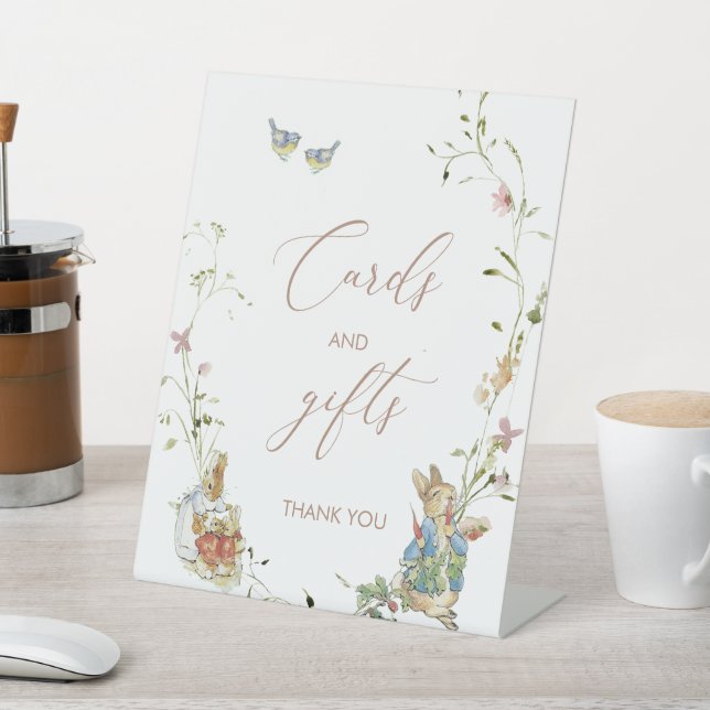  Watercolor Elegant Wildflower Peter Rabbit  baby  Pedestal Sign (In SItu)