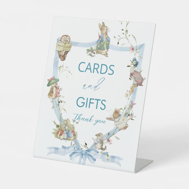 Watercolor Elegant wildflower Peter Rabbit  baby s Pedestal Sign (Front)