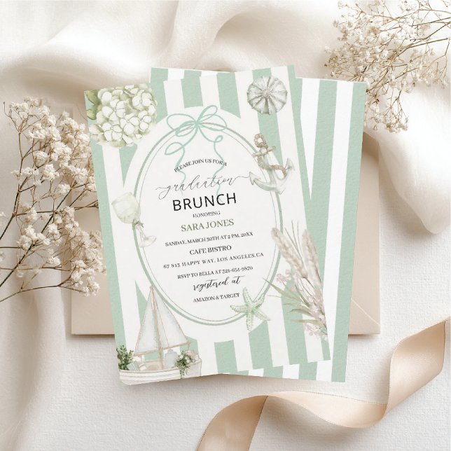 Watercolor Elegant Wildflowers graduatioInvitation Invitation (Creator Uploaded)