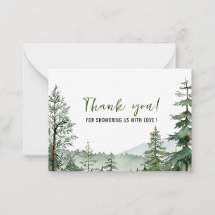 Watercolor Elegant Woodland Animals Thank You Card