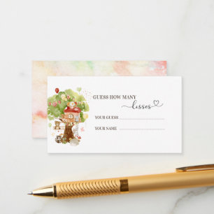 Watercolor Elegant Woodland party baby shower how  Enclosure Card