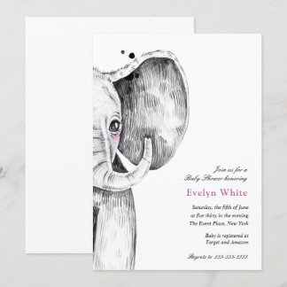 Watercolor Elephant | Baby Shower invitation