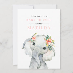 Watercolor elephant baby shower party
