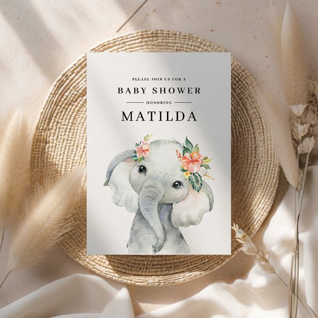 Watercolor elephant baby shower party (Creator Uploaded)