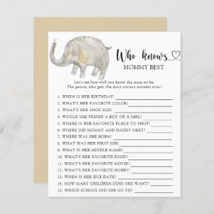 Watercolor Elephant Balloon - Who knows mummy best