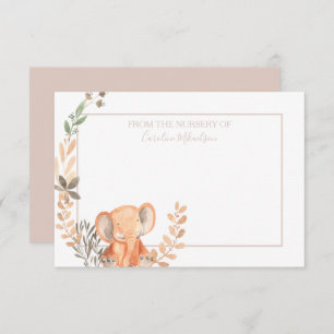Watercolor Elephant Boho Safari   Thank You Card