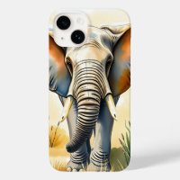 Watercolor Elephant Close up