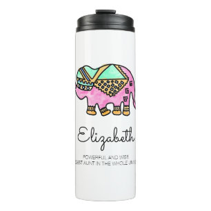 Watercolor elephant colourful modern personalised  thermal tumbler