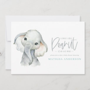 Watercolor elephant little boy baby shower party