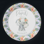Watercolor elephant little peanut birthday party paper plate<br><div class="desc">Watercolor elephant little peanut birthday party paper plates. With delicate,  watercolor elephant illustrations and stunning floral details. Part of a collection.</div>