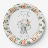 Watercolor elephant little peanut birthday party