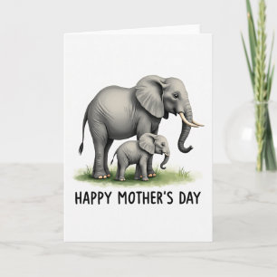 Watercolor Elephant Mum Card