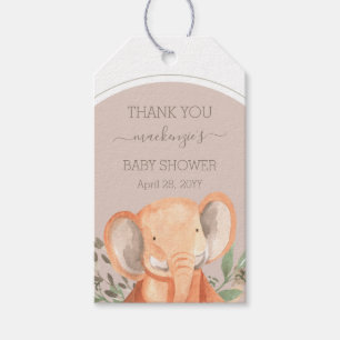 Watercolor Elephant Safari Baby Shower Gift Tags