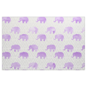 Watercolor Elephant Shibori Primitive Chevron Fabric