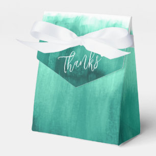 Watercolor emerald green wash wedding thank you  favour box