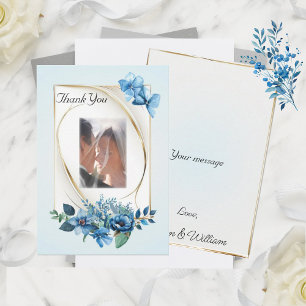 Watercolor Emerly Floral Flat Thank You Card