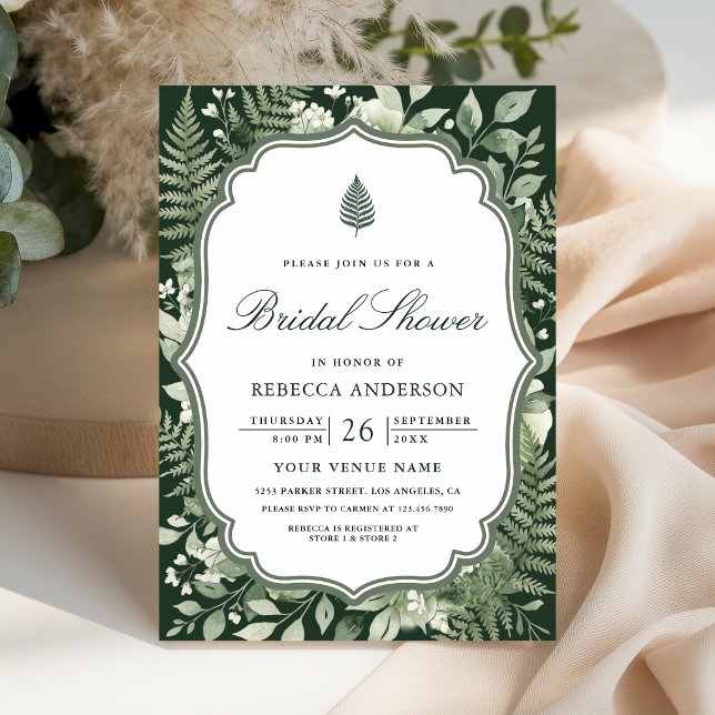 Watercolor Enchanted Forest Bridal Shower Invitation (Creator Uploaded)