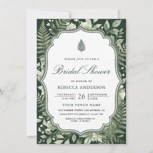 Watercolor Enchanted Forest Bridal Shower Invitation