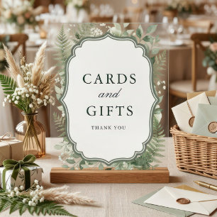 Watercolor Enchanted Forest Wedding Cards & Gifts Acrylic Sign