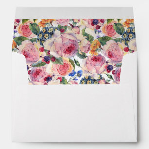 Watercolor   English Roses -  Wedding Envelopes