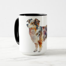 Watercolor English Shepherd