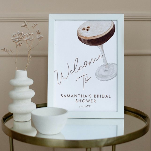 Watercolor Espresso Martini Shower Welcome Sign (Creator Uploaded)