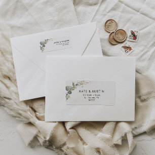 watercolor eucalyptus address label