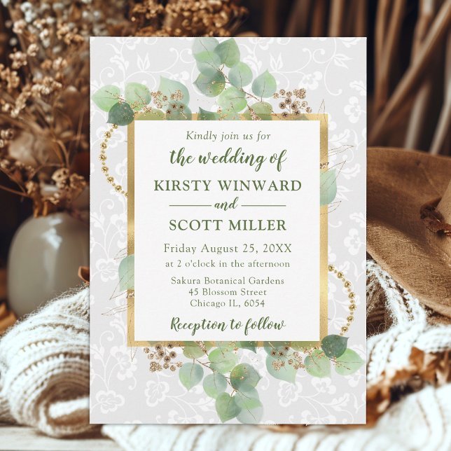 Watercolor Eucalyptus and Greenery Wedding Invitation (Creator Uploaded)