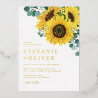 Watercolor Eucalyptus and Sunflowers Fall Wedding