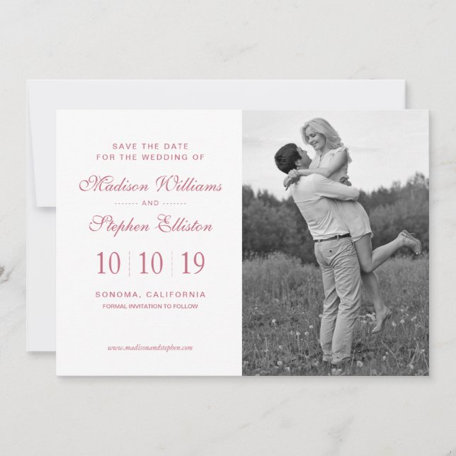 Watercolor | Eucalyptus & Anemone - Save the Date (Front)