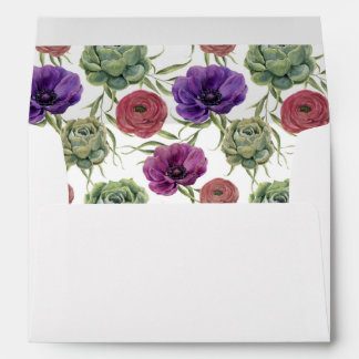 Watercolor | Eucalyptus & Anemone - Wedding Envelope