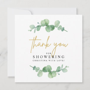 Watercolor Eucalyptus Baby Shower Thank You Card