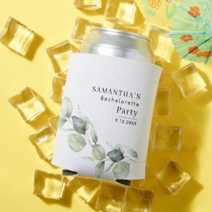 Watercolor Eucalyptus Bachelorette Party Can Cooler