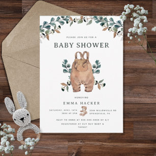 Watercolor Eucalyptus Boho Baby Shower Invitation