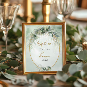 Watercolor eucalyptus boho Trust me you can dance Poster