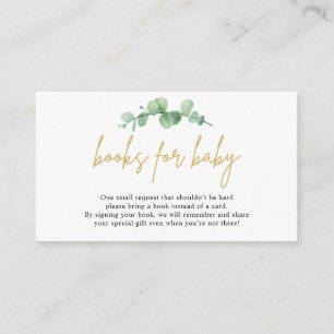Watercolor Eucalyptus Books For Baby Insert Card