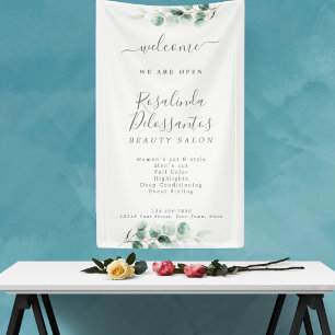Watercolor Eucalyptus Botanical Gold Foliage Banner