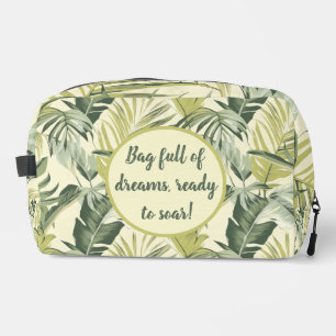 Watercolor Eucalyptus Botanical Leaves Pattern Dopp Kit