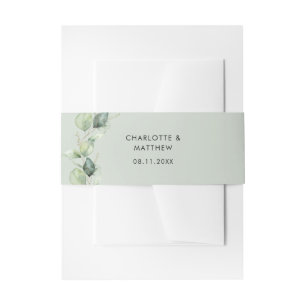 Watercolor Eucalyptus Botanical Wedding Invitation Belly Band