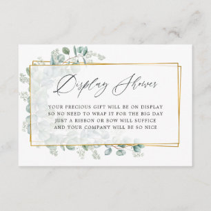 Watercolor Eucalyptus Bridal Shower Display Shower Enclosure Card