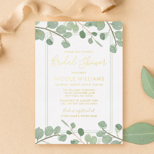 Watercolor Eucalyptus Bridal Shower Gold