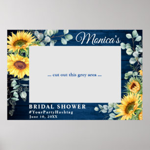 Watercolor Eucalyptus Bridal Shower Photo Prop Poster