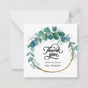 Watercolor Eucalyptus Bridal Shower Thank You Card