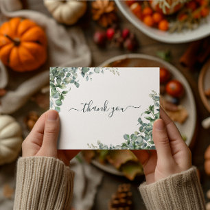 Watercolor Eucalyptus Bridal Shower Thank You Postcard