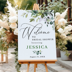 Watercolor Eucalyptus Bridal Shower Welcome Sign