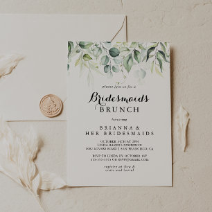 Watercolor Eucalyptus Bridesmaids Brunch Shower  Invitation